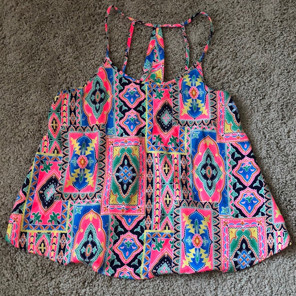 Multi-colored Flared Top (size S)
